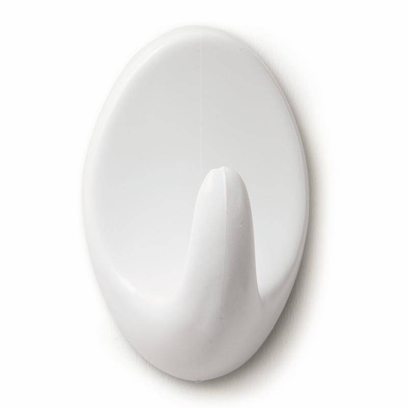 Bora Plastik Elips Duvar Askısı, Yapışkanlı, Beyaz, 2 Adet - 1