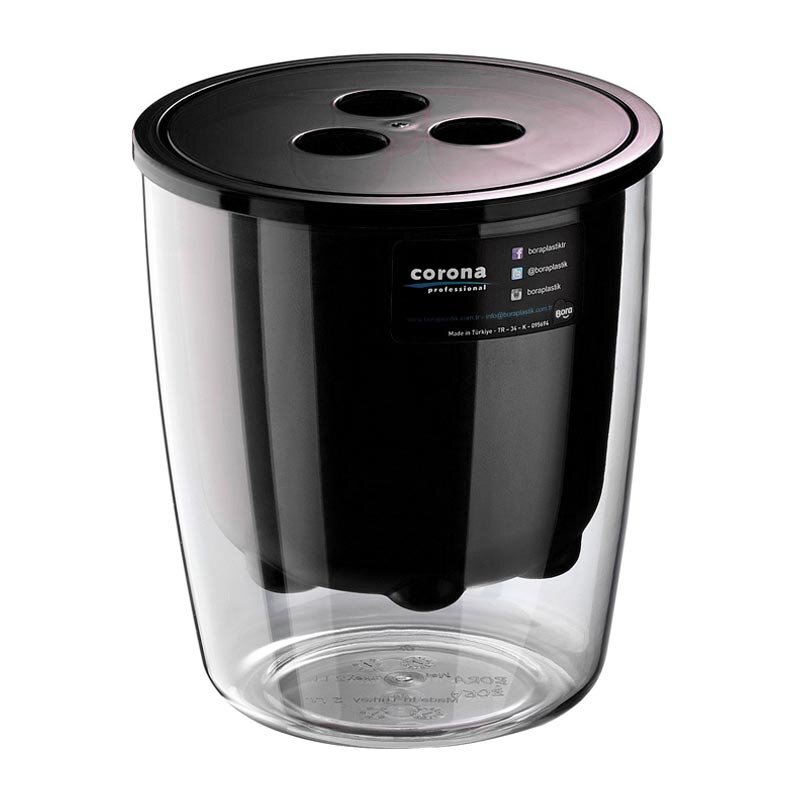 Bora Plastik Fonksiyonel Buz Kovası, Süzgeçli, Siyah - Bora Plastik