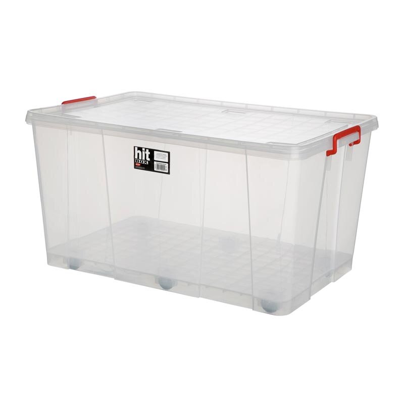 Bora Plastik Hit Box Tekerlekli Saklama Kabı, 120 Lt, 505x790x415 mm, Şeffaf - Bora Plastik