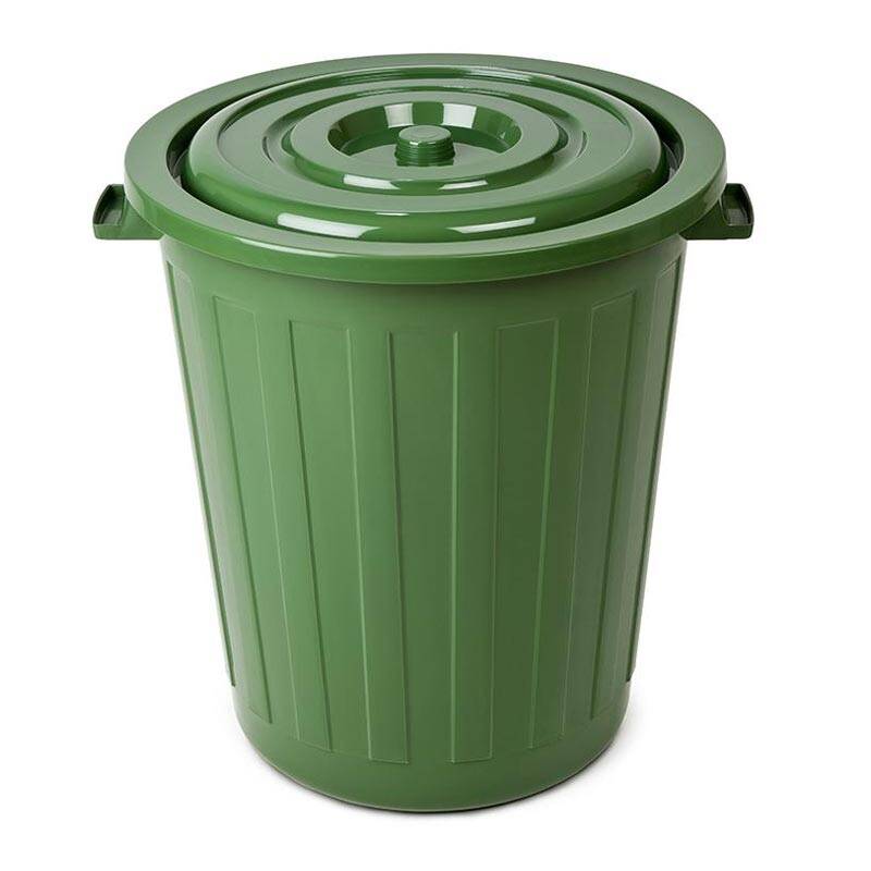 Bora Plastik Kapaklı Çöp Kovası, 73 Lt, Yeşil - 1