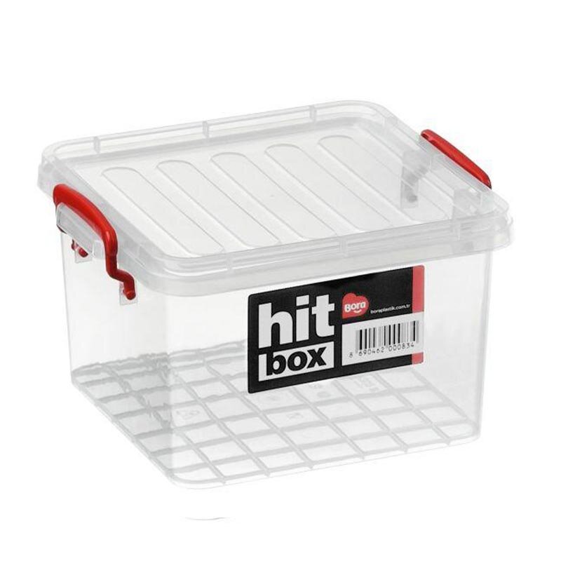 Bora Plastik Kapaklı Kasa, Kulplu, No: 14, 5.5 Lt, Şeffaf - Bora Plastik