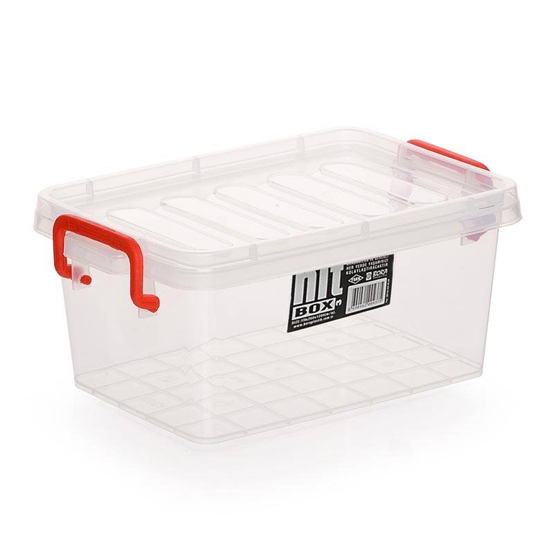 Bora Plastik Kapaklı Kasa, Kulplu, No: 3, 3 Lt, Şeffaf - 1