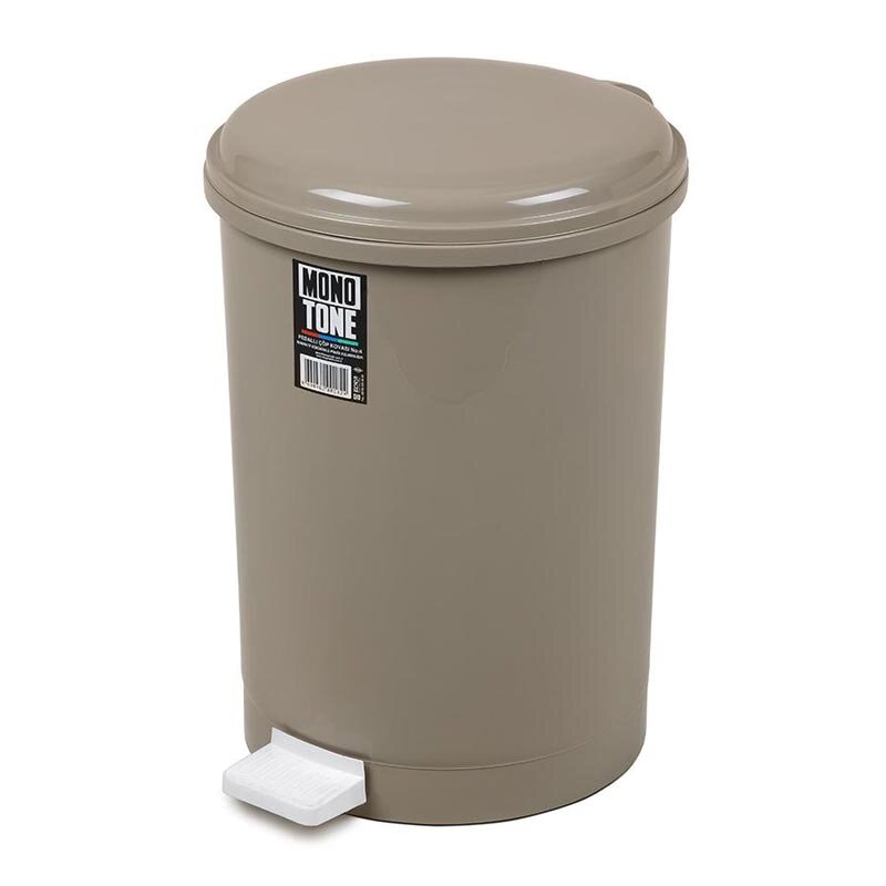 Bora Plastik Kapaklı Pedallı Çöp Kovası, No: 4, 40 Lt, Kahverengi - Bora Plastik