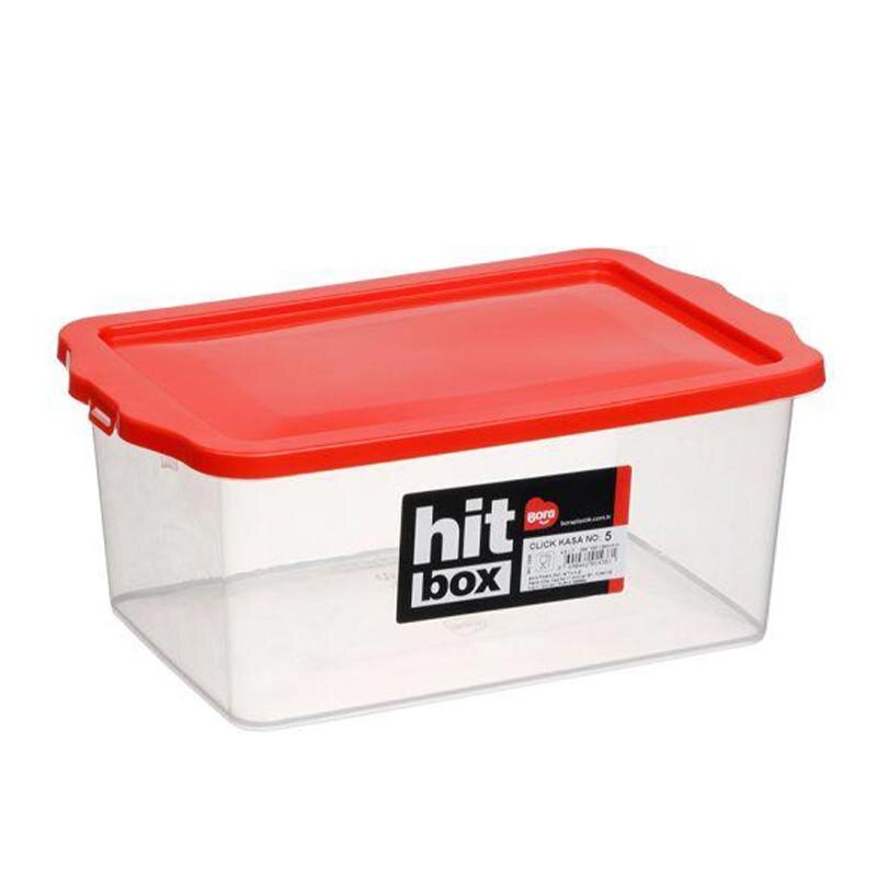 Bora Plastik Kapaklı Saklama Kabı, No: 5, 4.5 Lt, Şeffaf - Bora Plastik (1)
