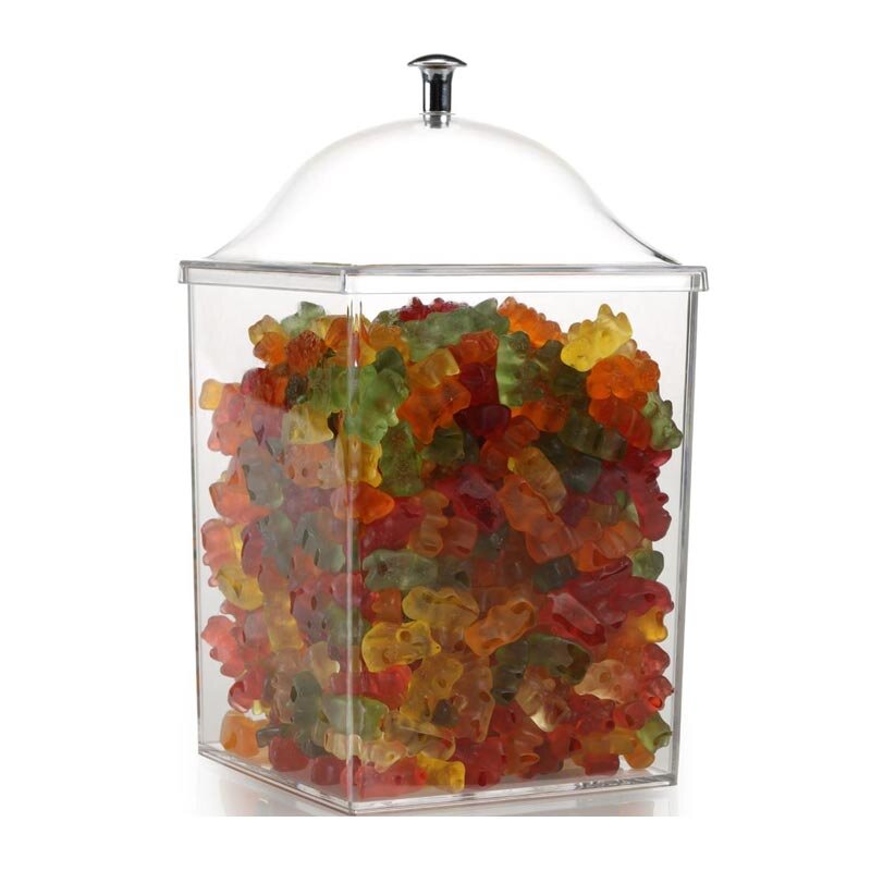 Bora Plastik Kare Kavanoz, Polikarbonat 12x12x16 cm, Şeffaf - Bora Plastik (1)