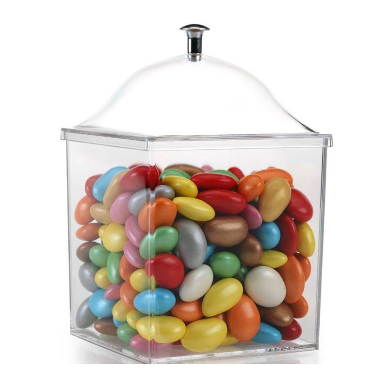 Bora Plastik Kare Kavanoz, Polikarbonat, 1.6 Lt, Şeffaf - 1