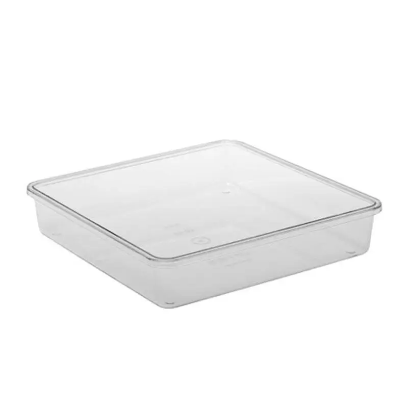 Bora Plastik Pasta Kek Kabı Alt Tepsi, Kare, Küçük, Polikarbonat, 253x253x50 mm - 1