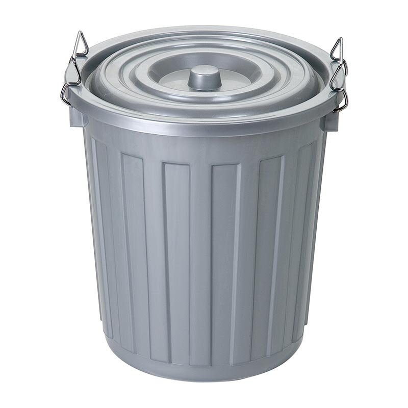 Bora Plastik Kilitli Çöp Kovası, Kapaklı, 12 Lt, Gri - Bora Plastik