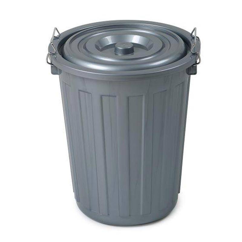 Bora Plastik Kilitli Kapaklı Çöp Kovası, No: 3, 29 Lt, Gri - 1