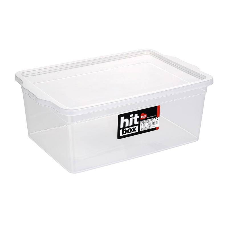Bora Plastik Kilitli Kapaklı Kutu, No: 10, 10.5 Lt, Şeffaf - 1