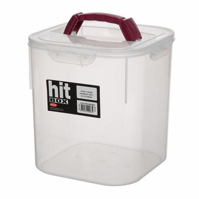 Bora Plastik Kilitli Kapaklı, Kutu, No: 2, Köşeli, 9 Lt, Şeffaf - Bora Plastik