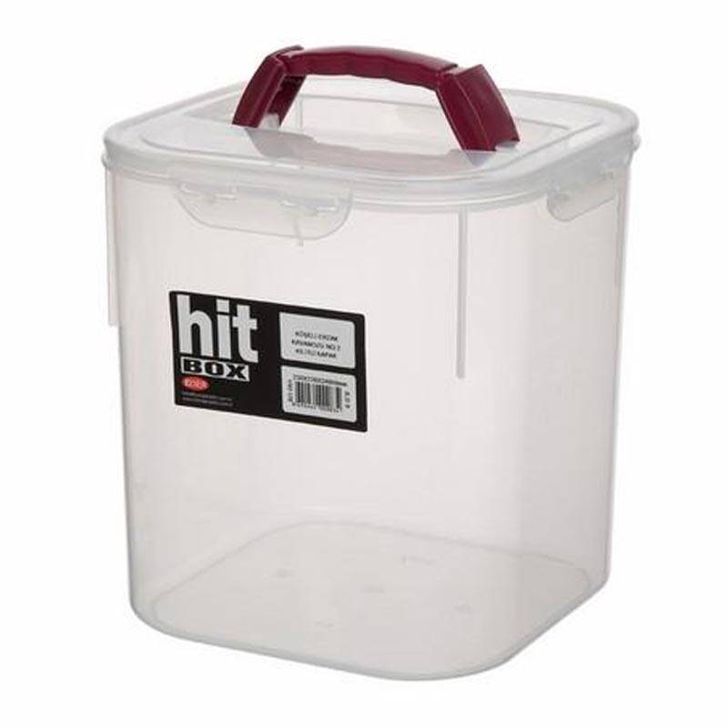 Bora Plastik Kilitli Kapaklı, Kutu, No: 2, Köşeli, 9 Lt, Şeffaf - 1