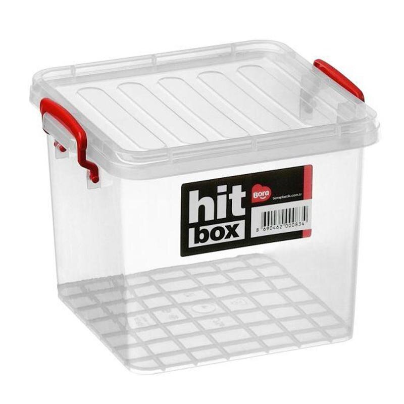 Bora Plastik Kilitli Kapaklı Kutu , No: 4, 4.75 Lt, Şeffaf - Bora Plastik