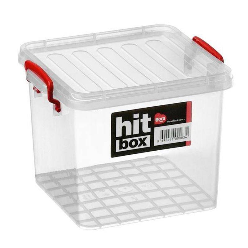 Bora Plastik Kilitli Kapaklı Kutu , No: 4, 4.75 Lt, Şeffaf - 1