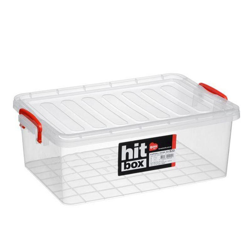 Bora Plastik Kilitli Kapaklı Kutu, No:920, 6.1 Lt, Şeffaf - Bora Plastik