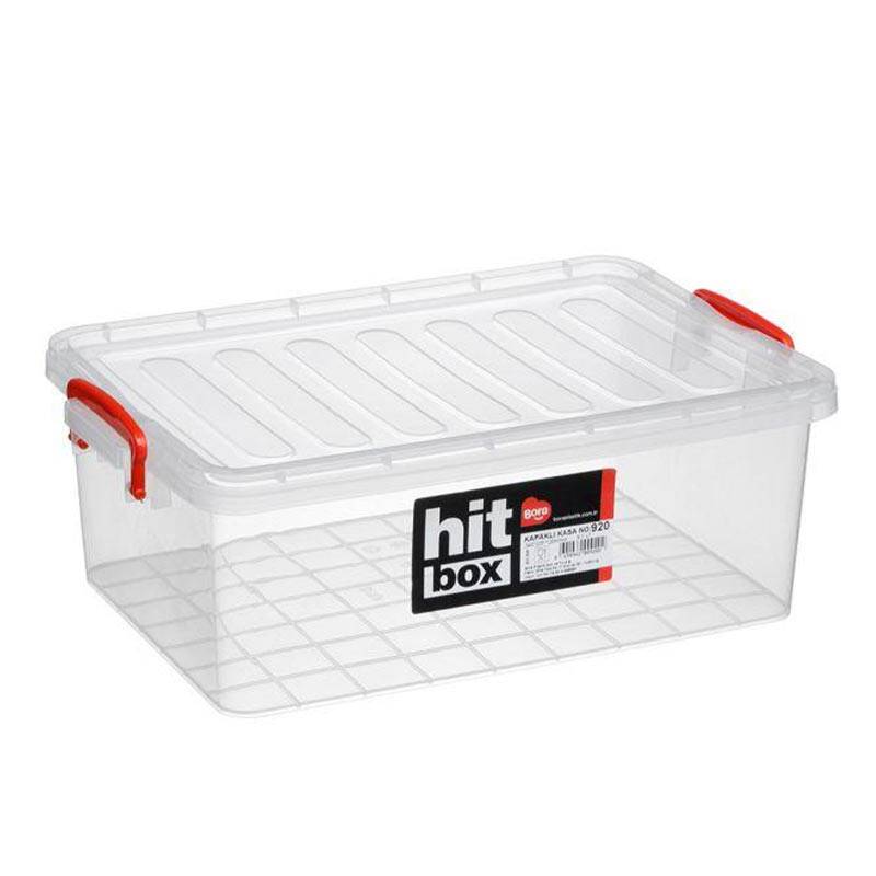 Bora Plastik Kilitli Kapaklı Kutu, No: 921, 7.7 Lt, Şeffaf - 1