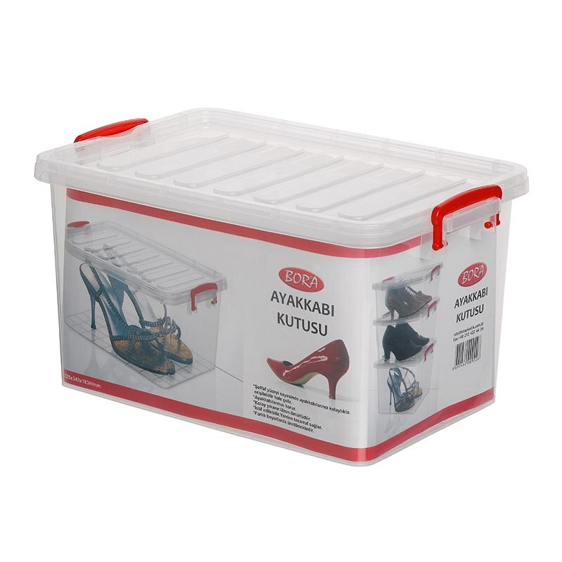 Bora Plastik Kilitli Kapaklı Kutu, No:922, 9.4 Lt, Şeffaf - Bora Plastik