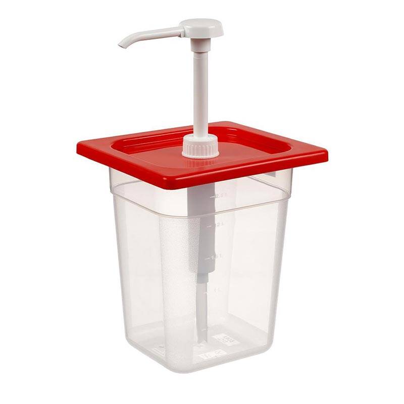 Bora Plastik Kilitli Pompalı Ketçap ve Mayonez Şişesi, Kare, Şeffaf Gövde - 1