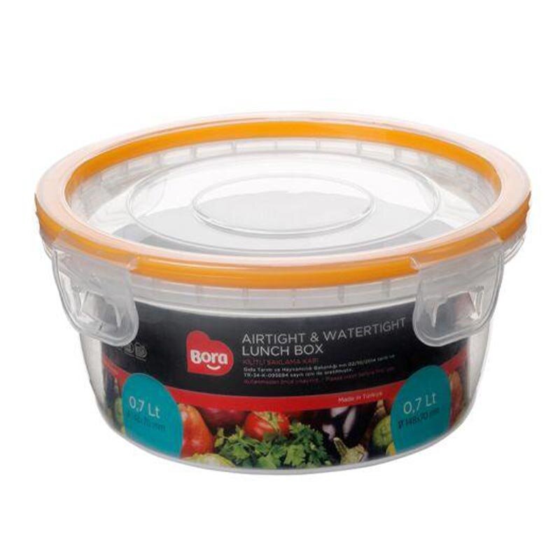 Bora Plastik Kilitli Saklama Kabı, 0.7 Lt, Sızdırmaz - Bora Plastik