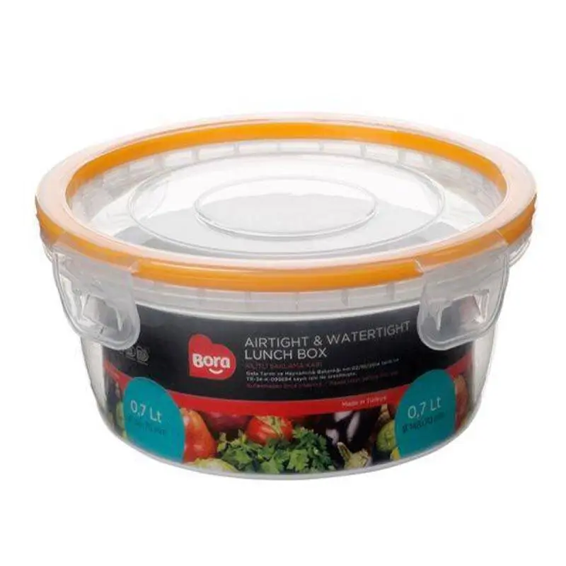 Bora Plastik Kilitli Saklama Kabı, 0.7 Lt, Sızdırmaz - 1
