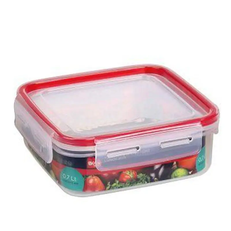 Bora Plastik Kilitli Saklama Kabı, Kare, 700 ml, Şeffaf - 1