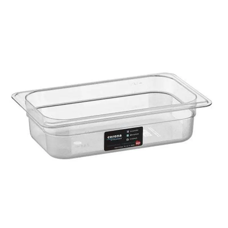 Bora Plastik GN 1/4-65 mm Polikarbon Gastronorm Küvet, 1.5 Lt, Şeffaf - 1