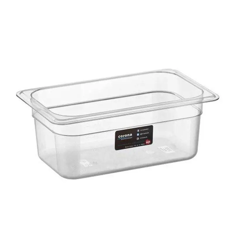 Bora Plastik GN 1/4-100 mm Polikarbon Gastronorm Küvet, 2 Lt, Şeffaf - 1