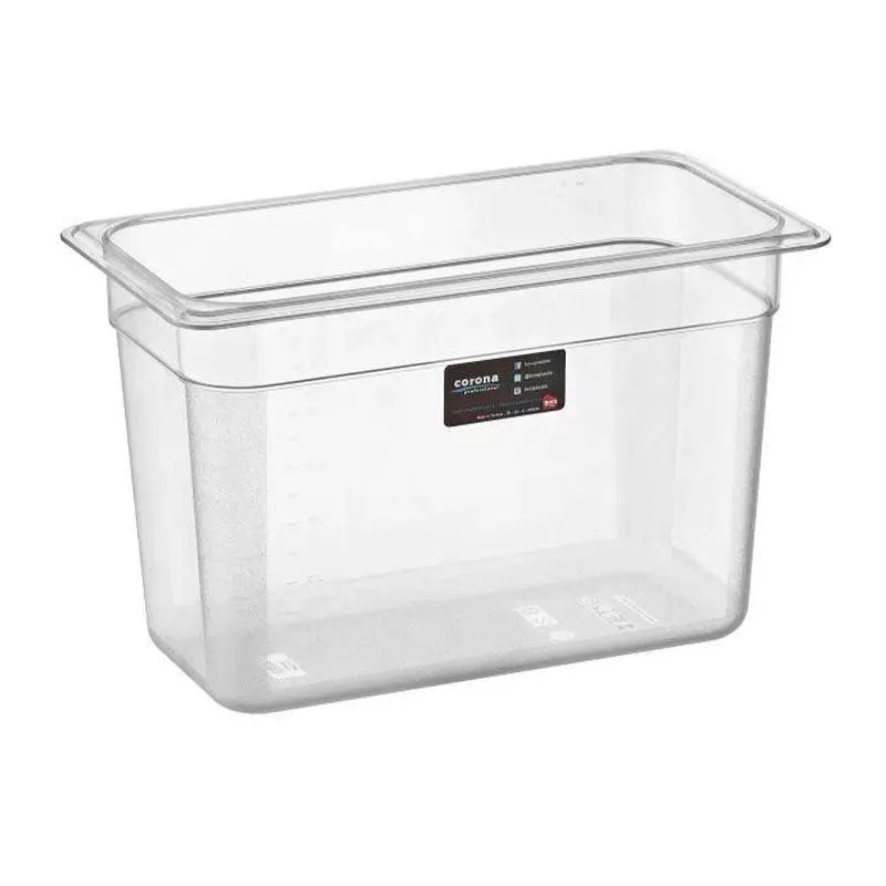 Bora Plastik GN 1/3-200 mm Polikarbon Gastronorm Küvet, 7 Lt, Şeffaf - 1