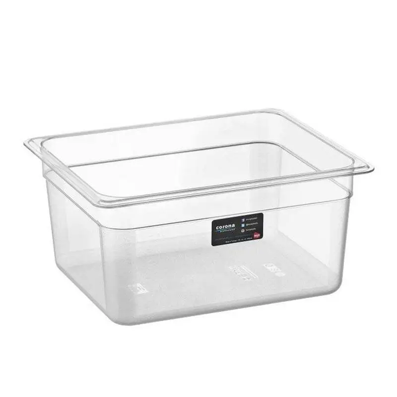 Bora Plastik GN 1/2-150 mm Polikarbon Gastronorm Küvet, 9 Lt, Şeffaf - 1