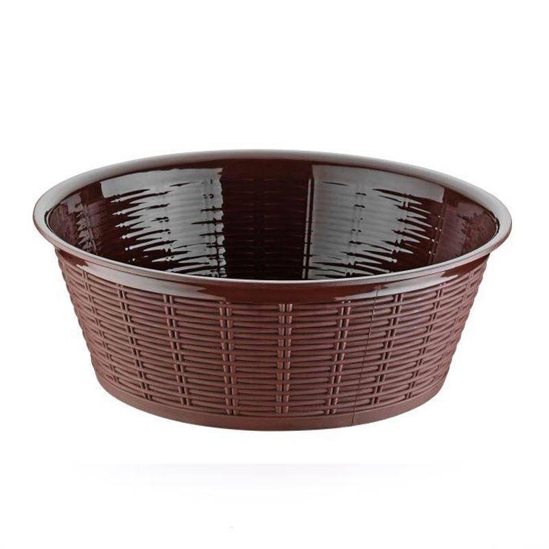 Bora Plastik Masaüstü Servis Sepeti, Hasır Desen, 23,5 cm, Kahverengi - 1