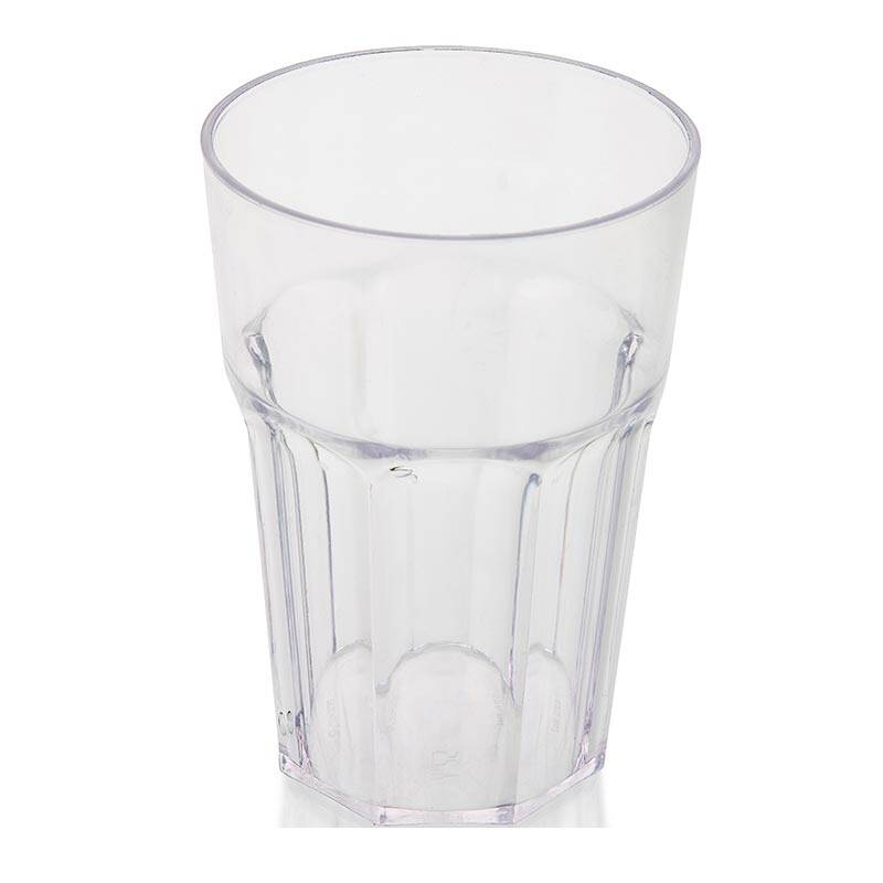 Bora Plastik Oluklu Bardak, Kırılmaz, Polikarbonat, 525 ml, Şeffaf - 1