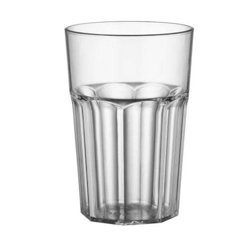 Bora Plastik Oluklu Bardak, Kırılmaz, Polikarbonat, 525 ml, Şeffaf - 1