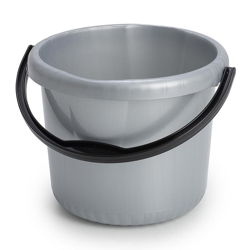 Bora Plastik Oluklu Kova, 5 Lt, Gri - Bora Plastik