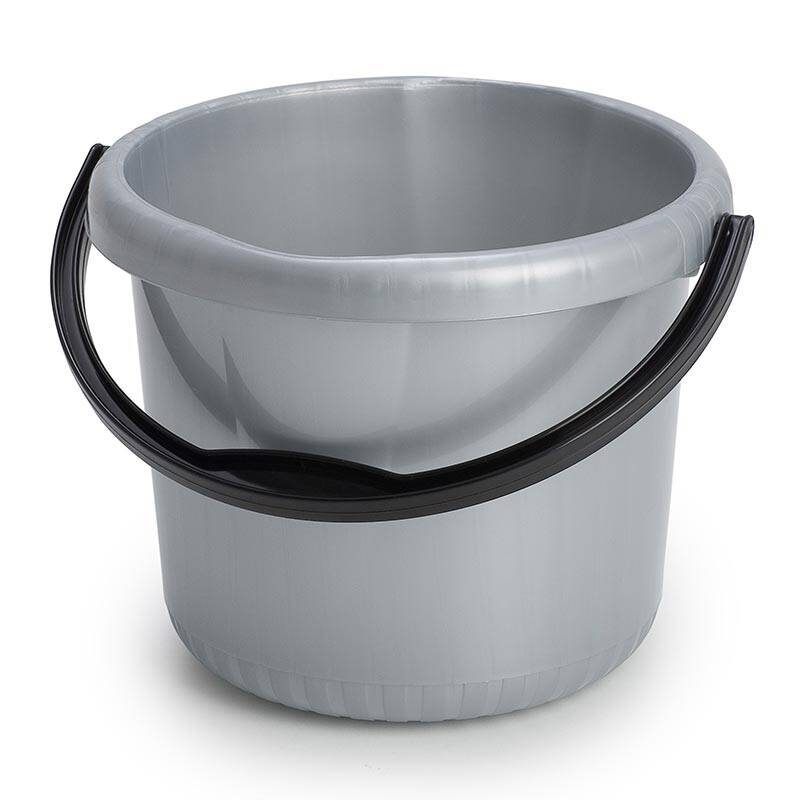 Bora Plastik Oluklu Kova, 5 Lt, Gri - 1