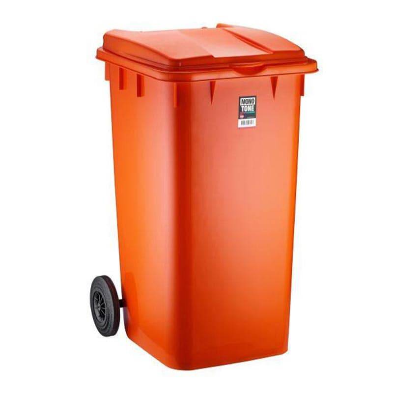 Bora Plastik Pedallı Kapaklı, Çöp Kovası, 240 Lt, Turuncu - 1