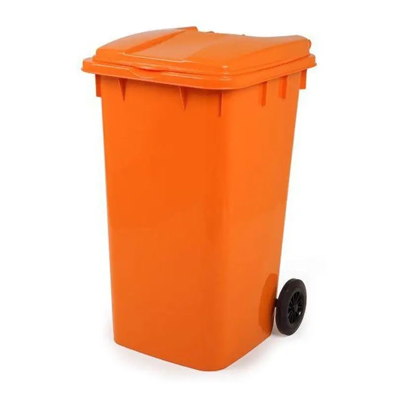 Bora Plastik Pedallı Kapaklı, Çöp Kovası, 240 Lt, Turuncu - Bora Plastik (1)