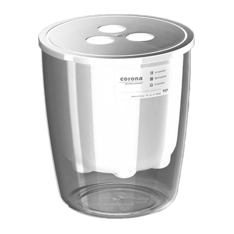 Bora Plastik Pratik Süzgeçli Buz Kovası, Polikarbonat, Beyaz - Bora Plastik (1)