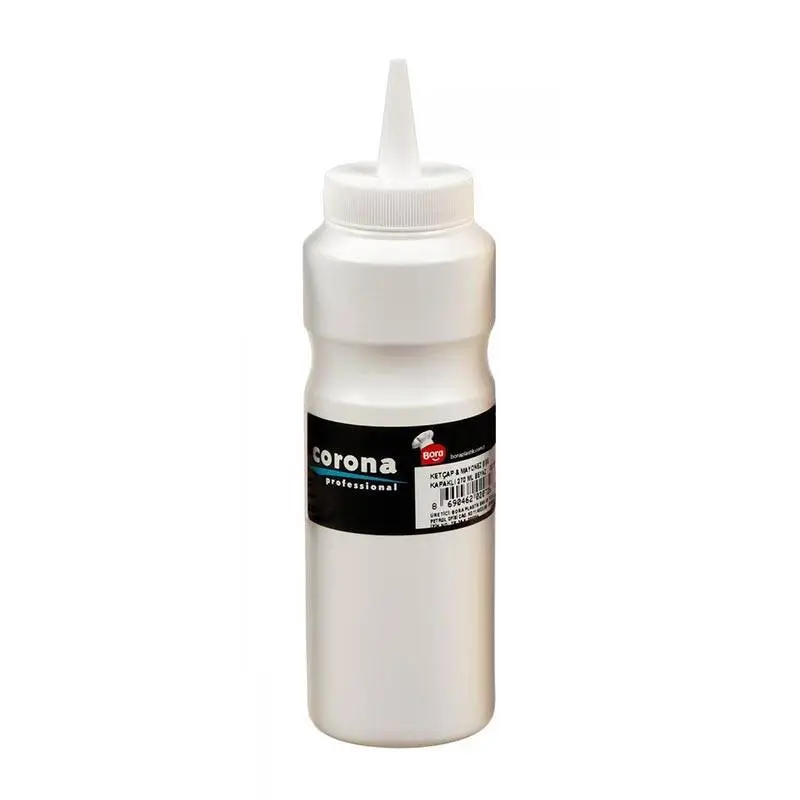 Bora Plastik Profesyonel Mayonez Şişesi, Kapaklı, 420 ml, Beyaz - 1