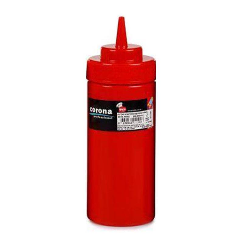 Bora Plastik Profesyonel Sıkma Ketçap Şişesi, Kapaklı, 450 ml, Kırmızı - 1