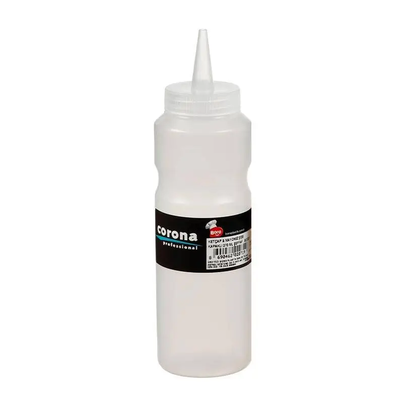 Bora Plastik Profesyonel Sıkma Mayonez Şişesi, Kapaklı, 270 ml, Şeffaf - 1