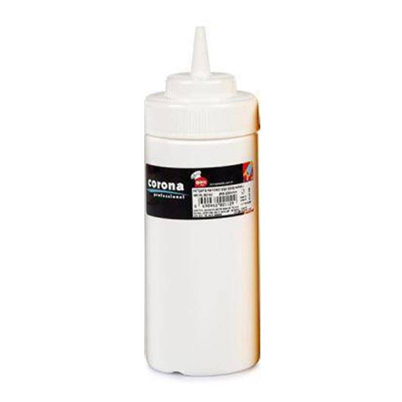 Bora Plastik Profesyonel Sıkma Mayonez Şişesi, Kapaklı, 450 ml, Beyaz - 1
