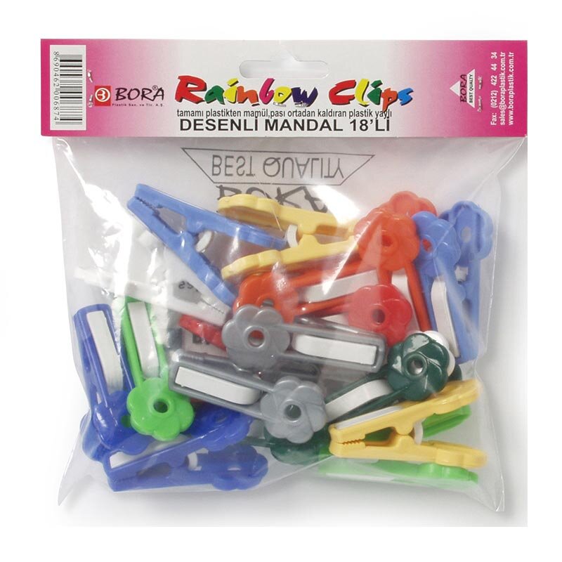 Bora Plastik Renkli Masa Mandalı, 18 Adet - Bora Plastik