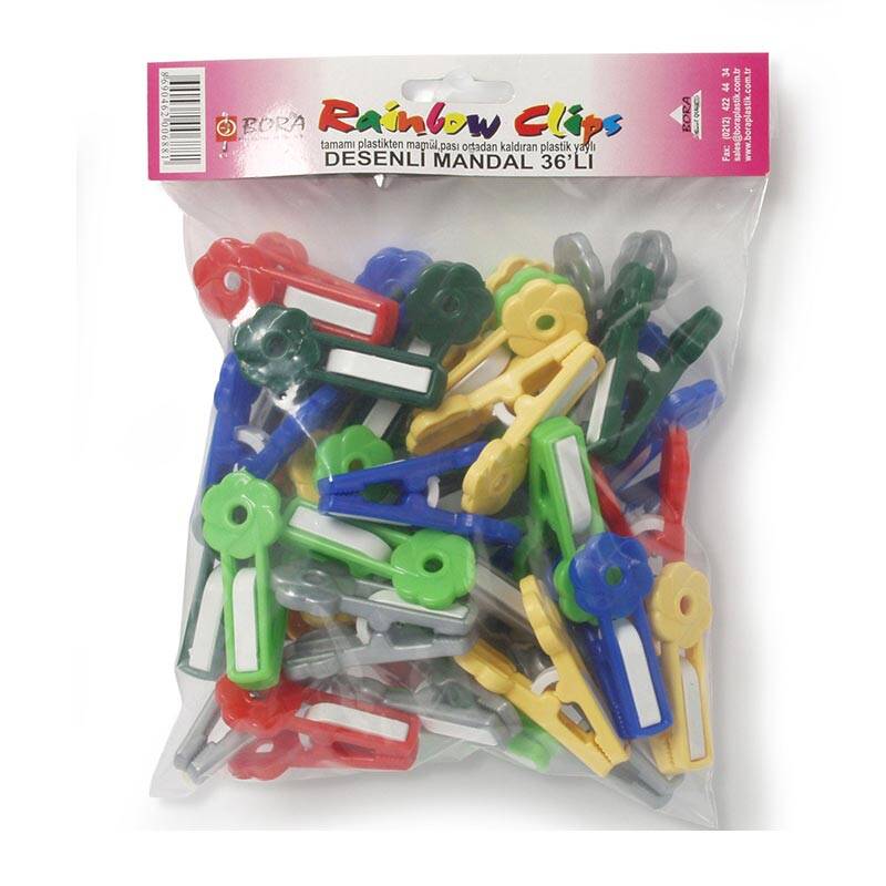 Bora Plastik Renkli Masa Mandalı, 36 Adet - 1