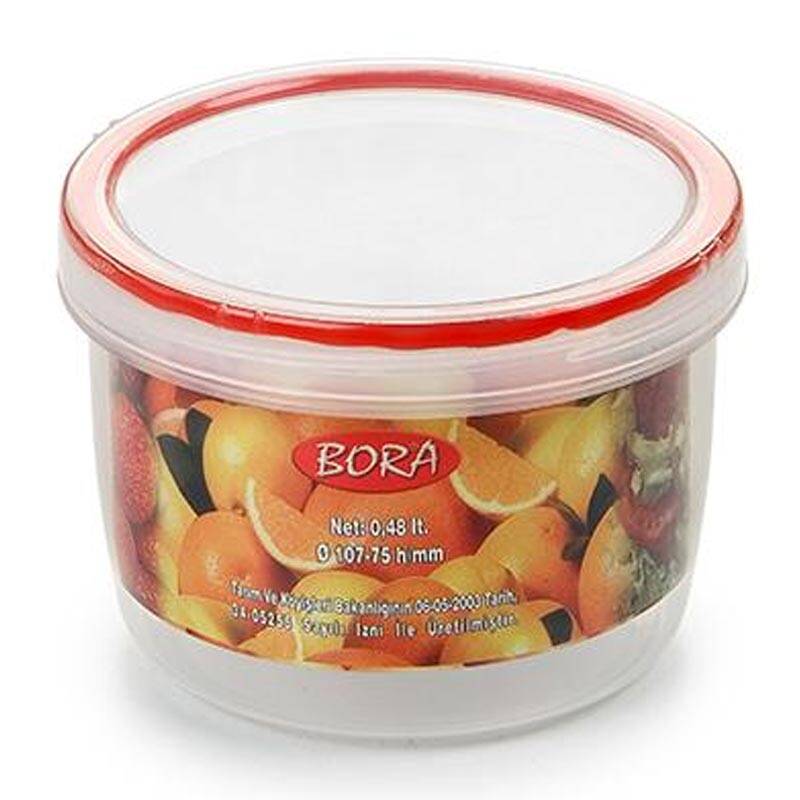 Bora Plastik Saklama Kabı, Contalı, Vidalı, No: 4, 0.48 Lt, Şeffaf - 1