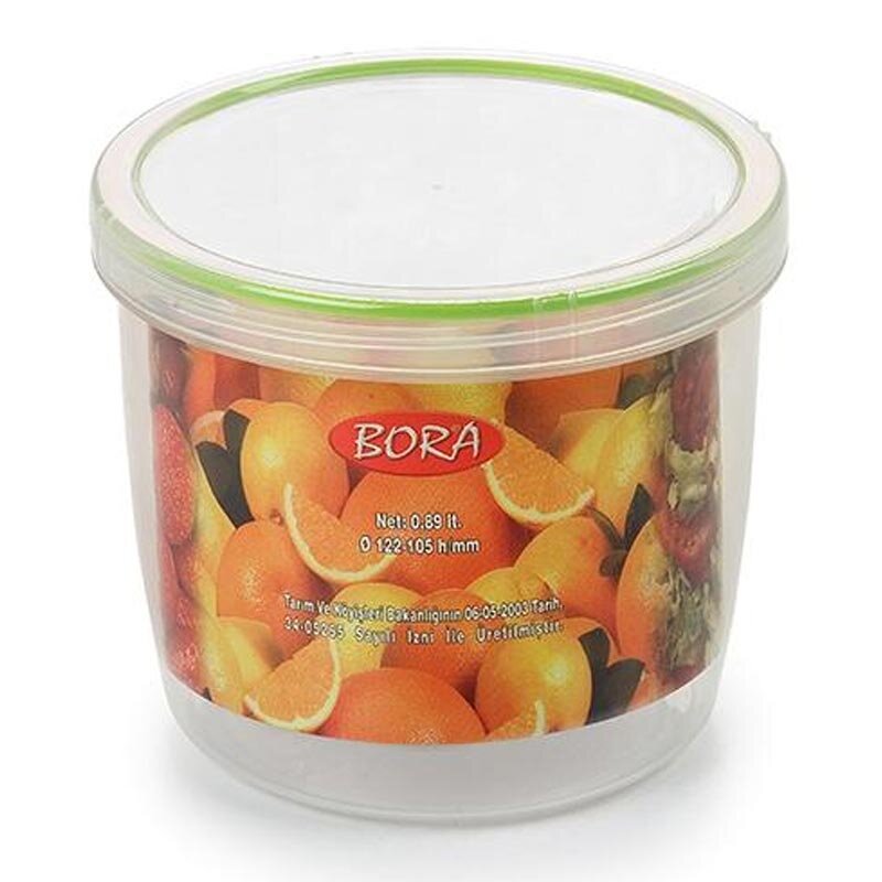 Bora Plastik Saklama Kabı, Contalı, Vidalı, No: 8, 0.89 Lt, Şeffaf - Bora Plastik