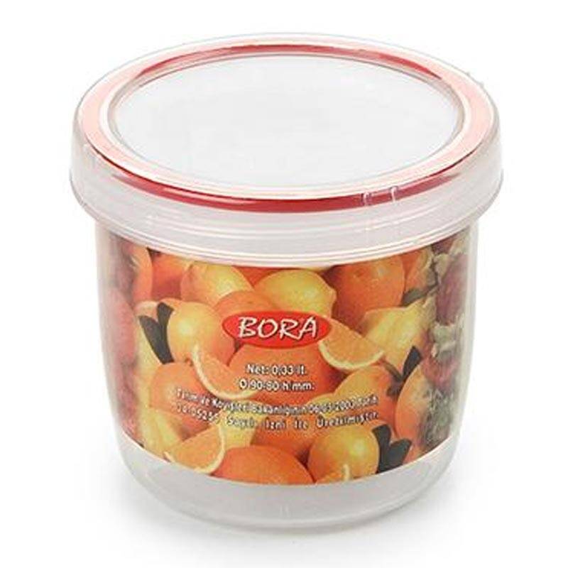 Bora Plastik Saklama Kabı, Contalı, Vidalı ,No: 2, 0.33 Lt, Şeffaf - 1
