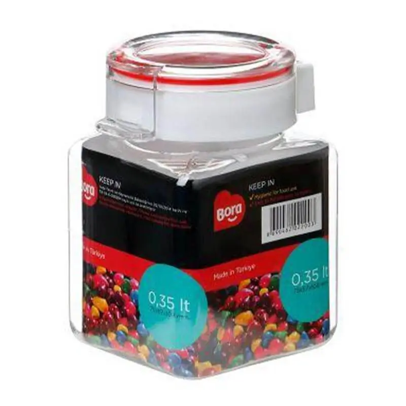 Bora Plastik Saklama Kabı, Köşeli, No:1, 350 ml, Şeffaf - 1