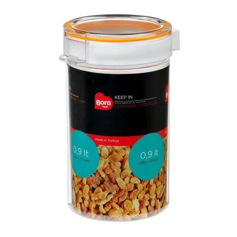 Bora Plastik Yuvarlak Pet Saklama Kabı, No:3, 900 ml , Şeffaf - 1