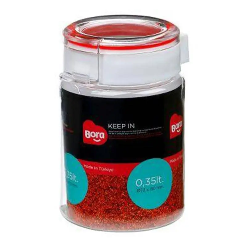 Bora Plastik Yuvarlak Pet Saklama Kabı, No:2, 350 ml, Şeffaf - 1