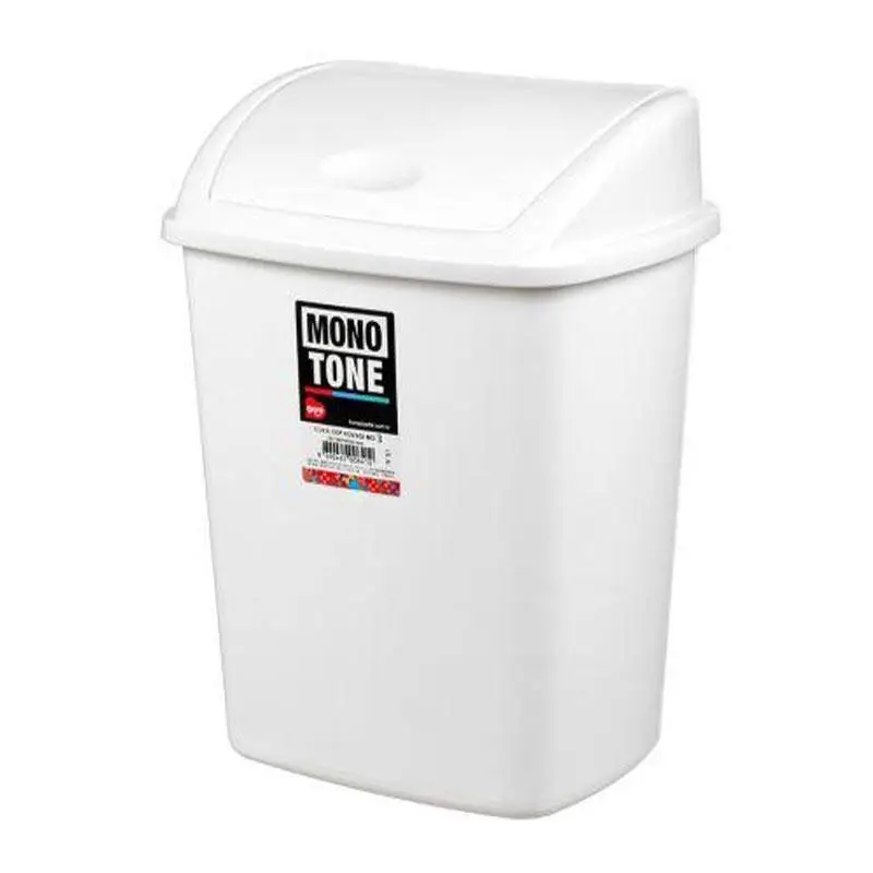 Bora Plastik Sallanır Kapak Çöp Kovası, No: 3, 15 Lt, Beyaz - 1